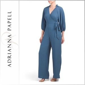 Adrianna Pappel Blue Bubble Sleeve Jumpsuit 🆕